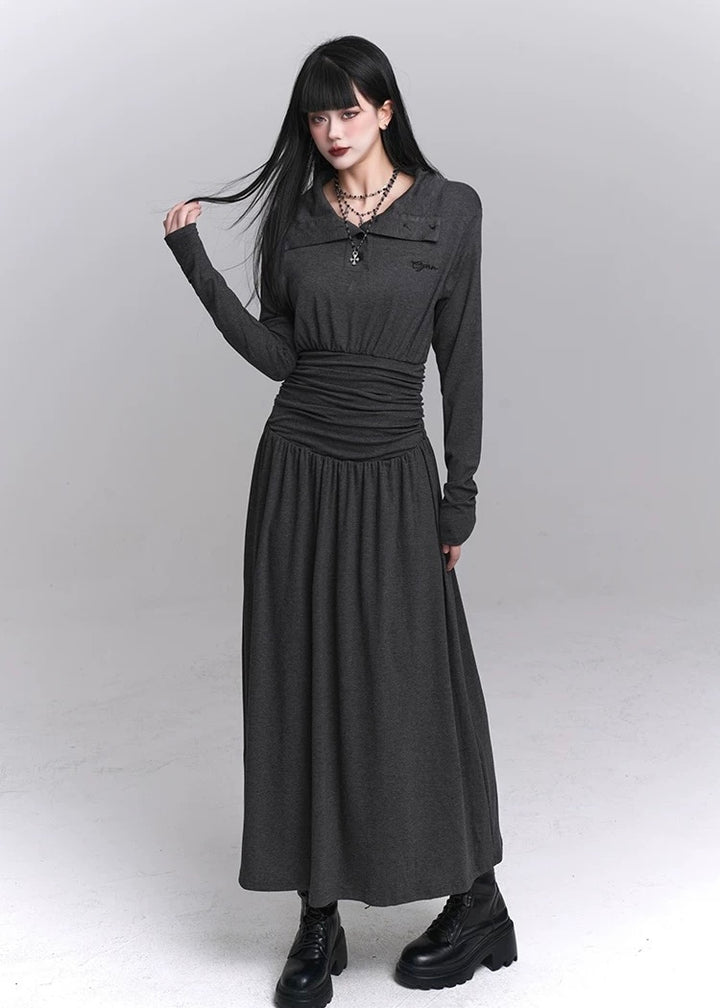 dark tailored polo dress / LG1228 