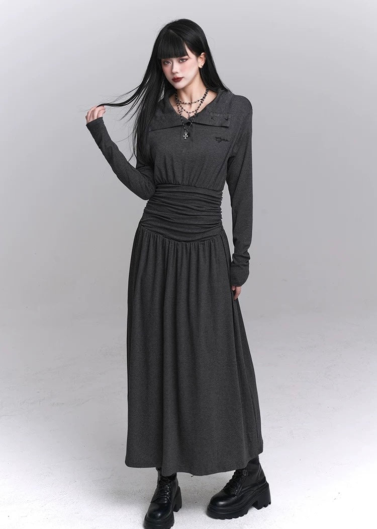 dark tailored polo dress / LG1228