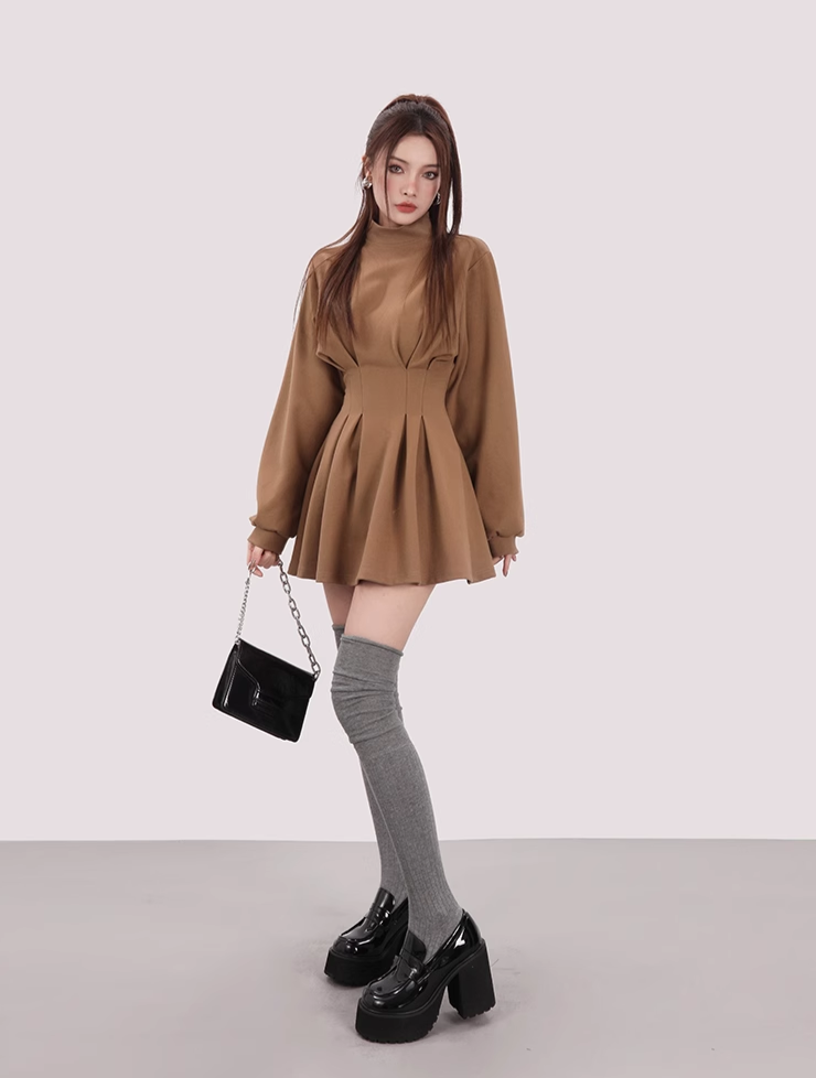 volume sleeve mini dress /mu1109