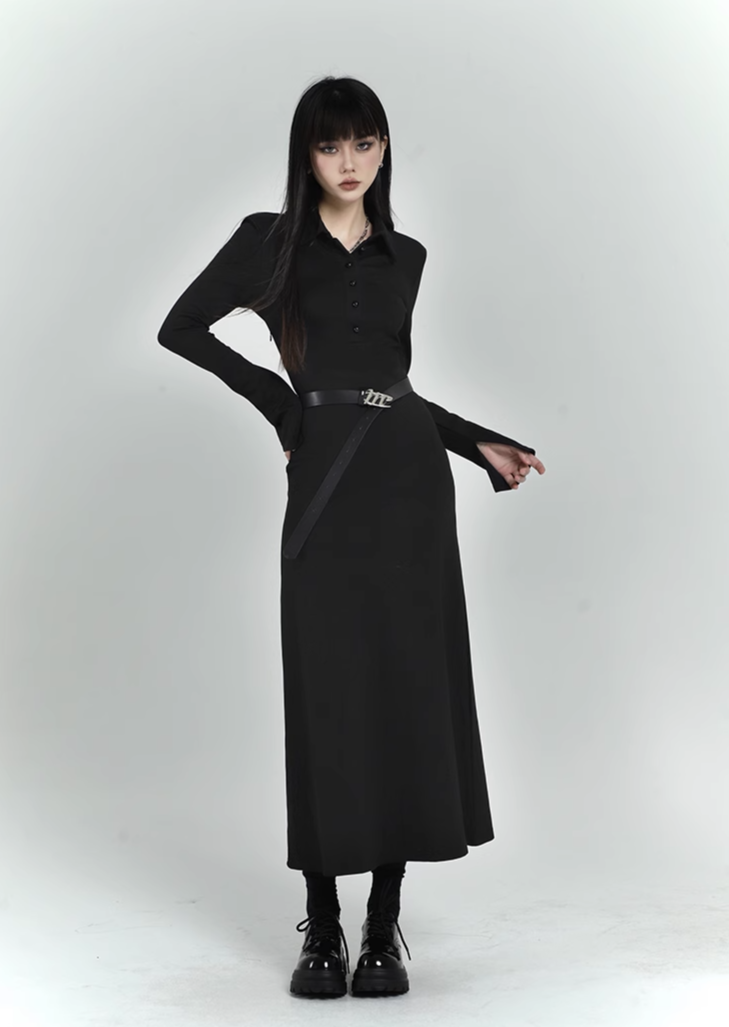 long sleeve polo dress/lg1129