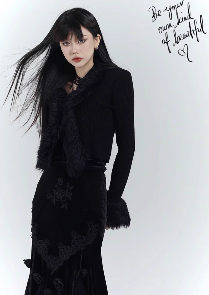 【당일 배송】black knit cardigan jacket/lg1127