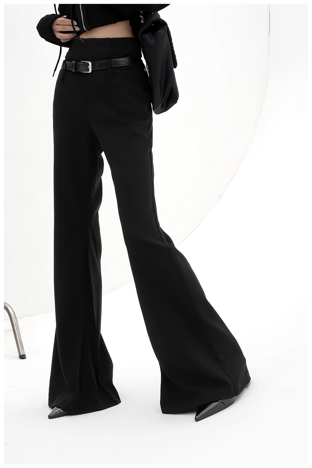 black flare long pants/sr1110