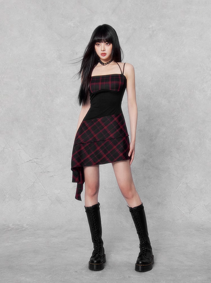 gothic check mini one piece & cropped knit/vo1119