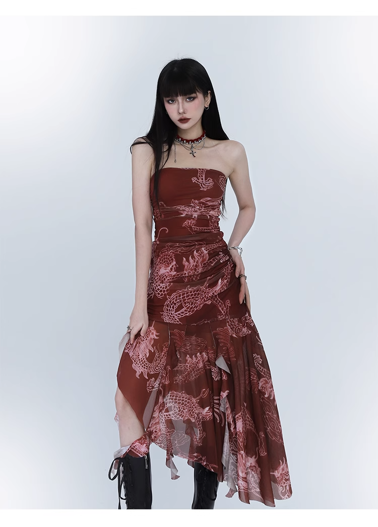 red dragon one piece dress / lg1115