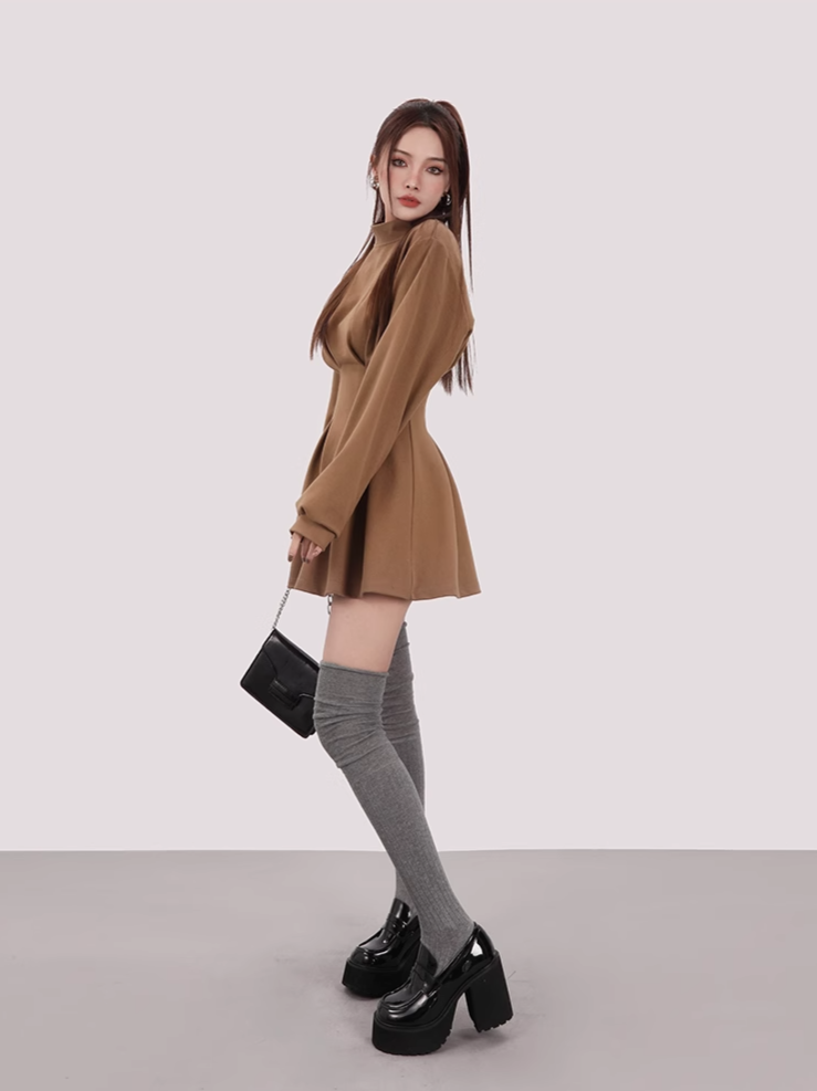 volume sleeve mini dress /mu1109