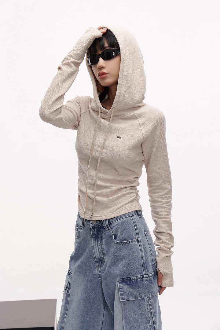 short drawstring hoodie/AS1106