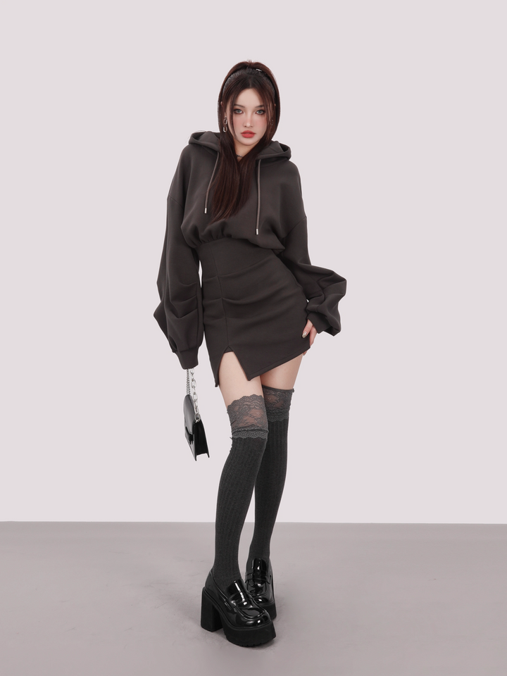 bear ear hoodie dress/mu1105