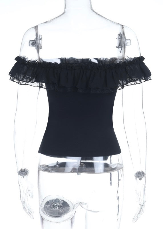 GOTHIC SQUARE NECK LACE-UP TOP / LG1673