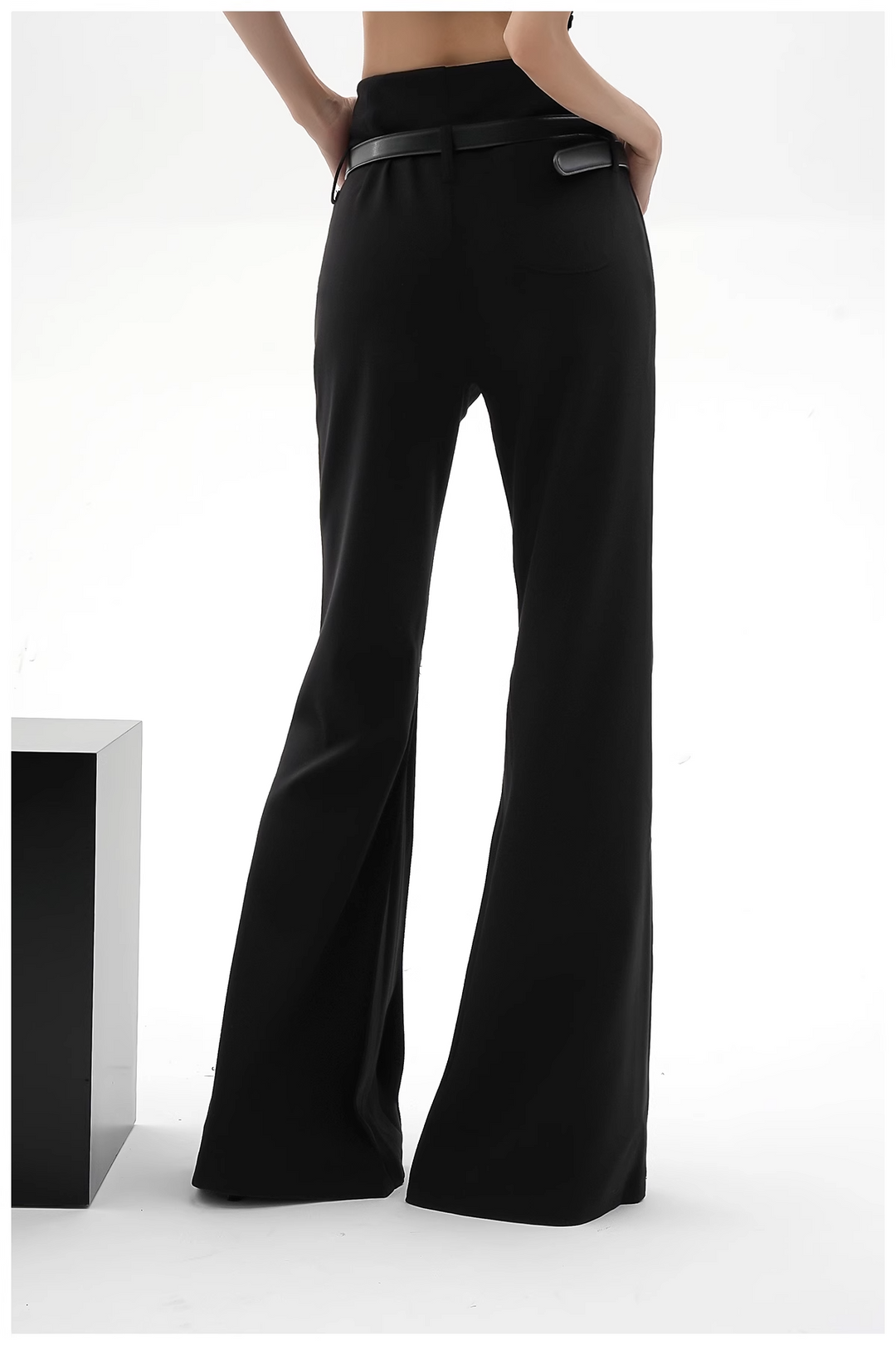 black flare long pants/sr1110