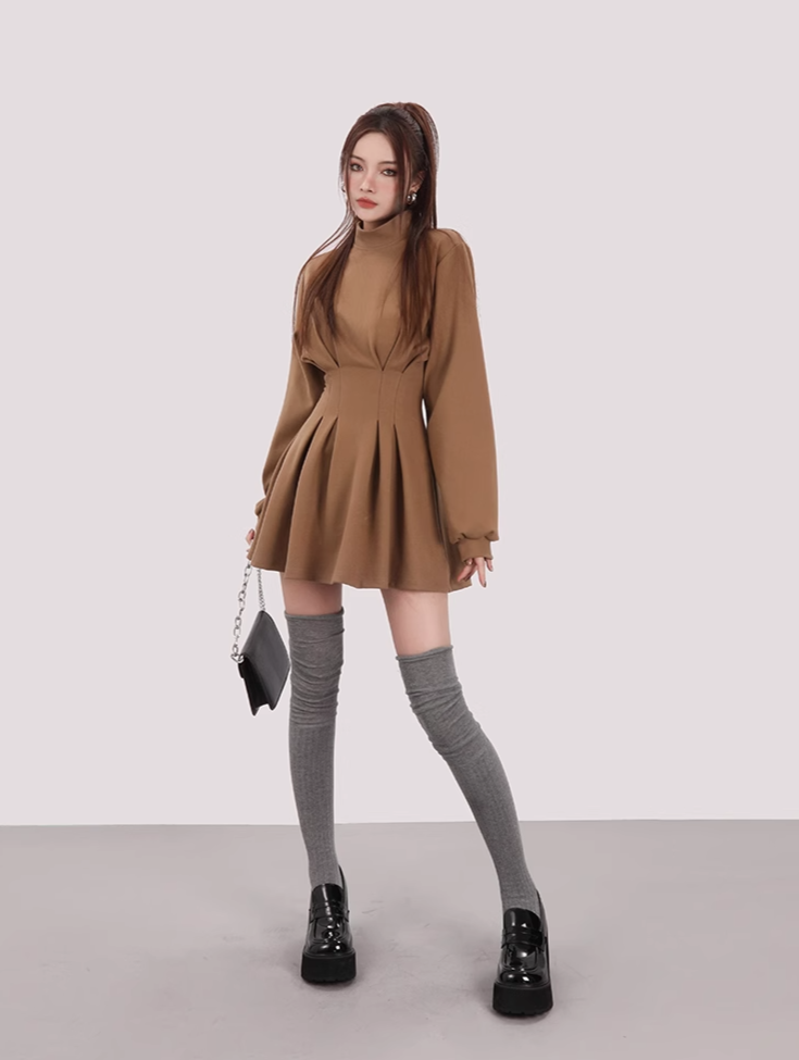 volume sleeve mini dress /mu1109