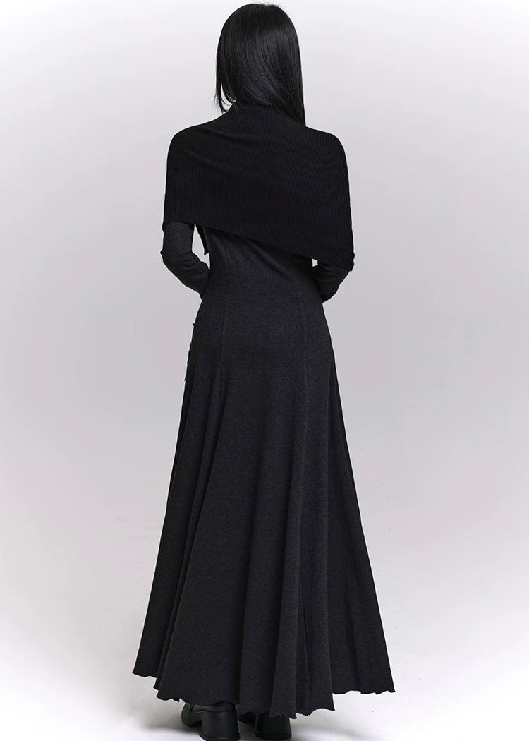 LACE ACCENT OFF-SHOULDER MAXI DRESS / LG1460