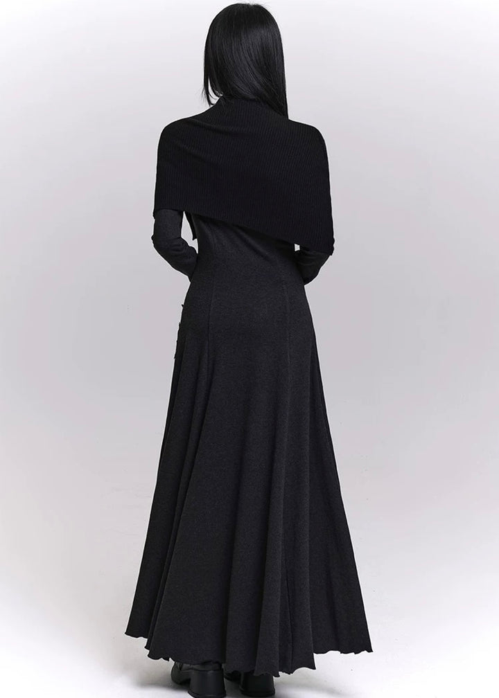 LACE ACCENT OFF-SHOULDER MAXI DRESS / LG1460