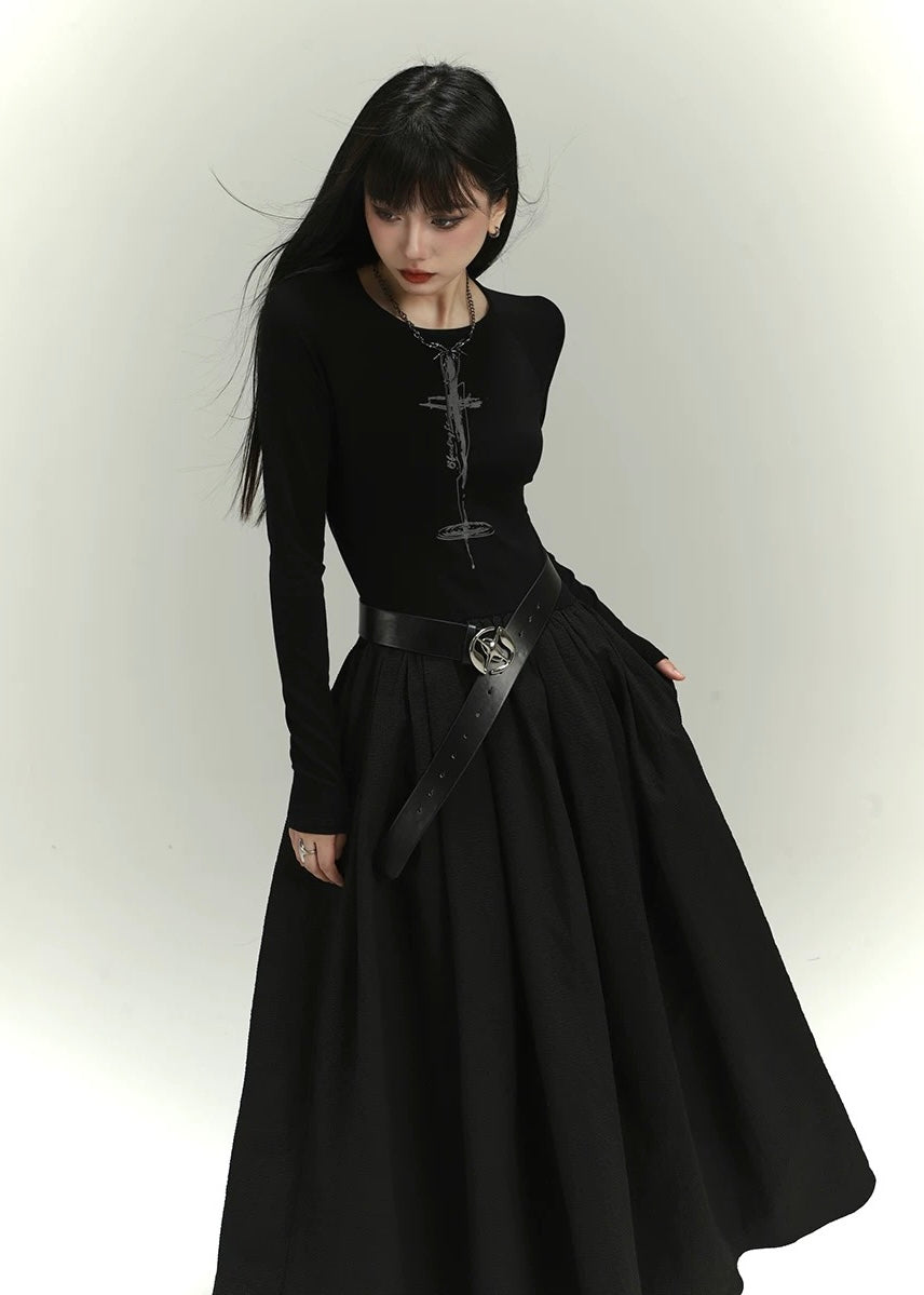 Gothic Back Open Long Dress / lg1135