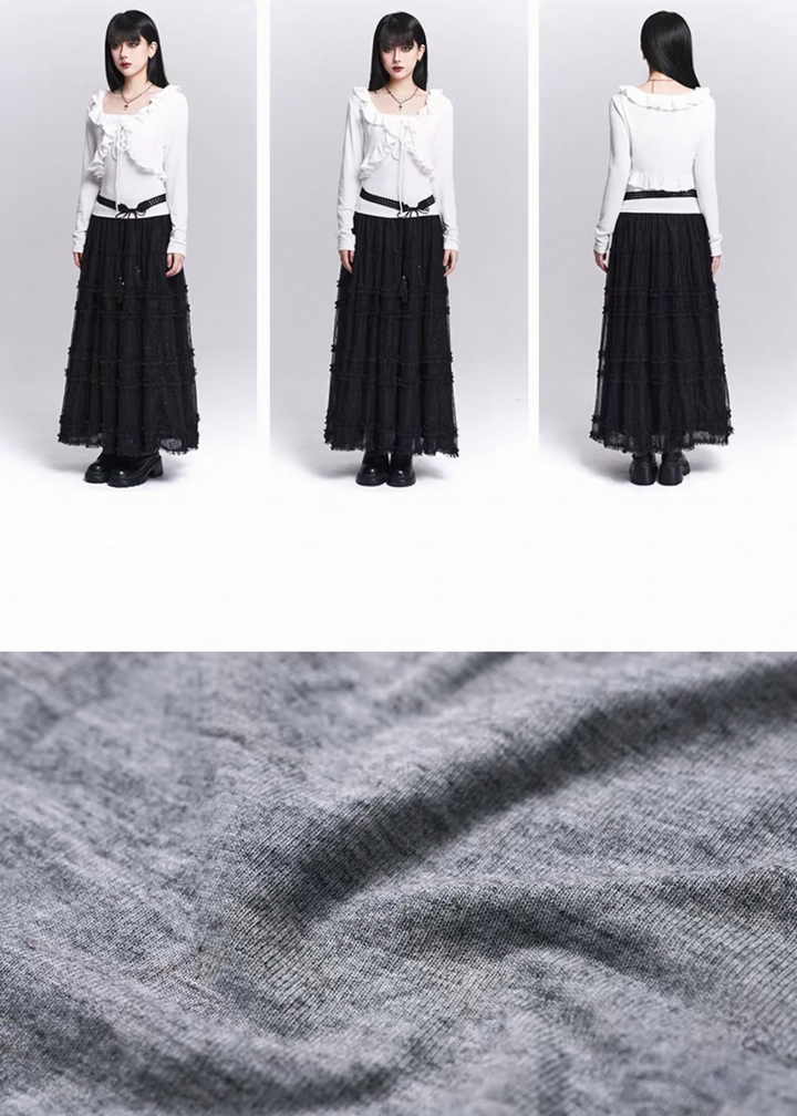 FRILL LAYERED TWO-PIECE TOP / LG1547