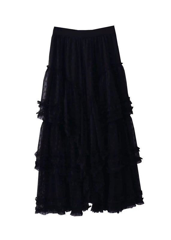 LACE LAYERED TULLE SKIRT / LG1103