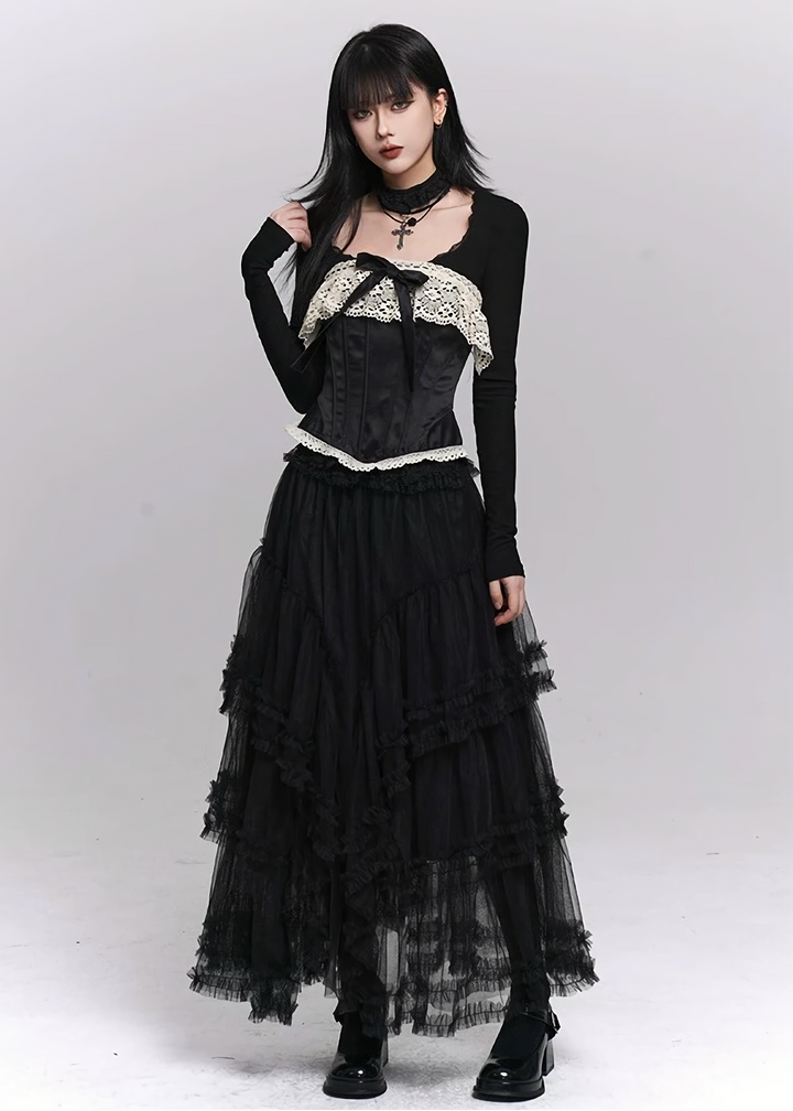 Layered Tulle Gothic Skirt / LG1507
