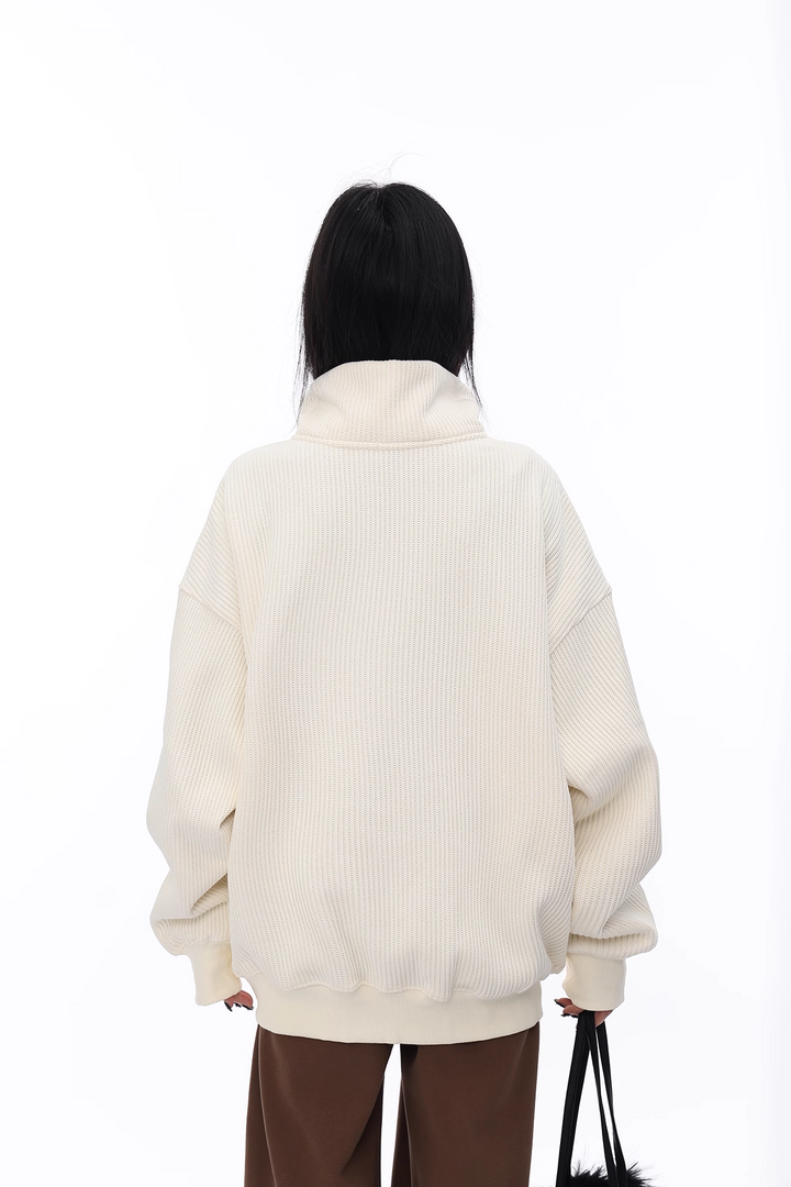 half-zip waffle knit / as1115