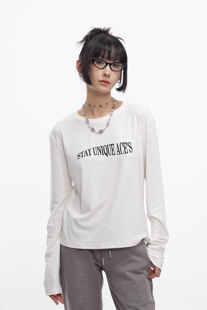 letter print t-shirt/as1108