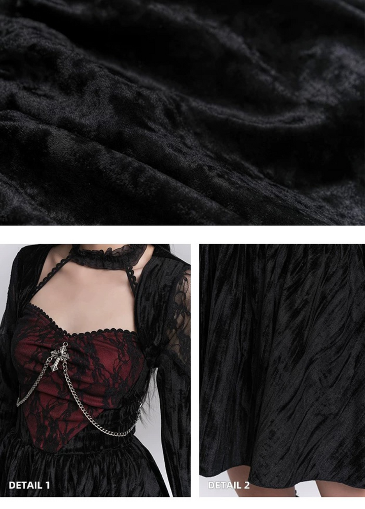 gothic frill velvet dress / LG1217 