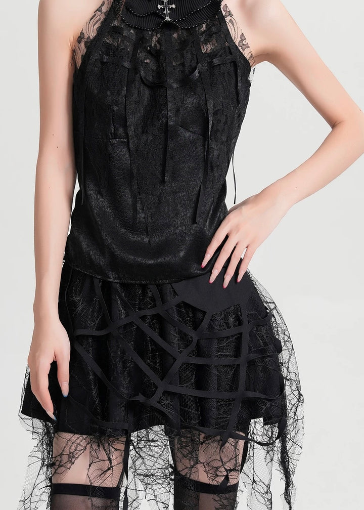 GOTHIC WEB LACE SKIRT / LG1581