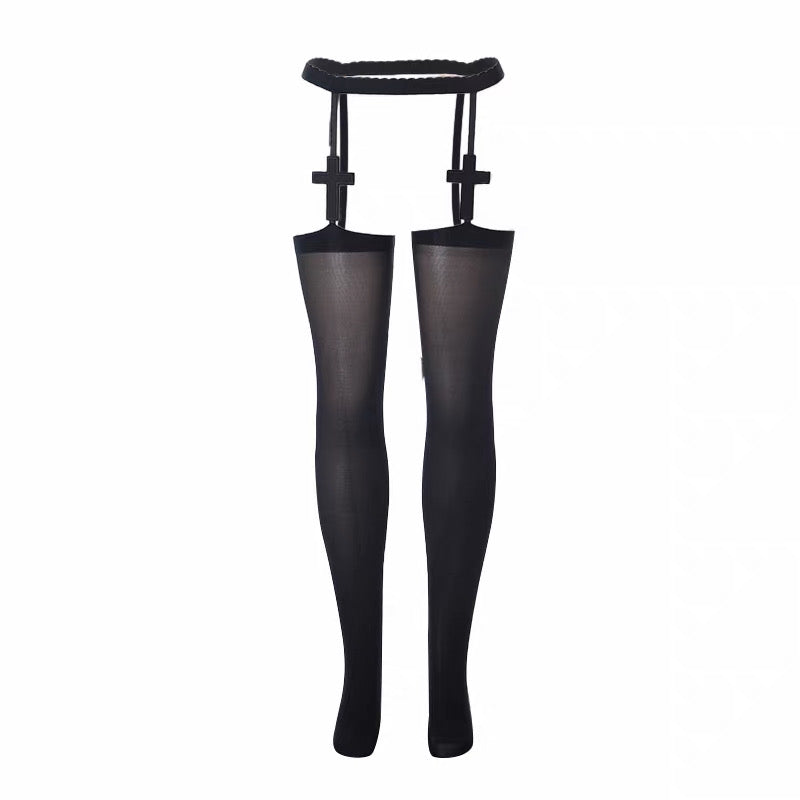 GOTHIC CROSS GARTER STOCKINGS / A1151