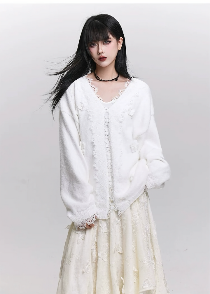 FLORAL LACE SOFT CARDIGAN/LG1456