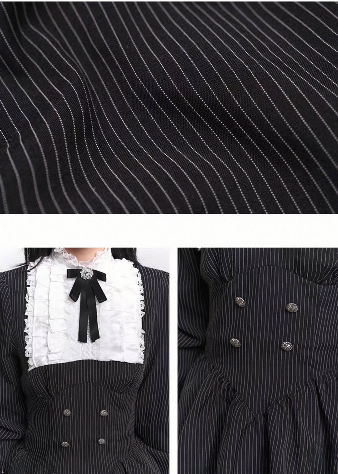 PINSTRIPE FRILL MINI ONE-PIECE / LG1450