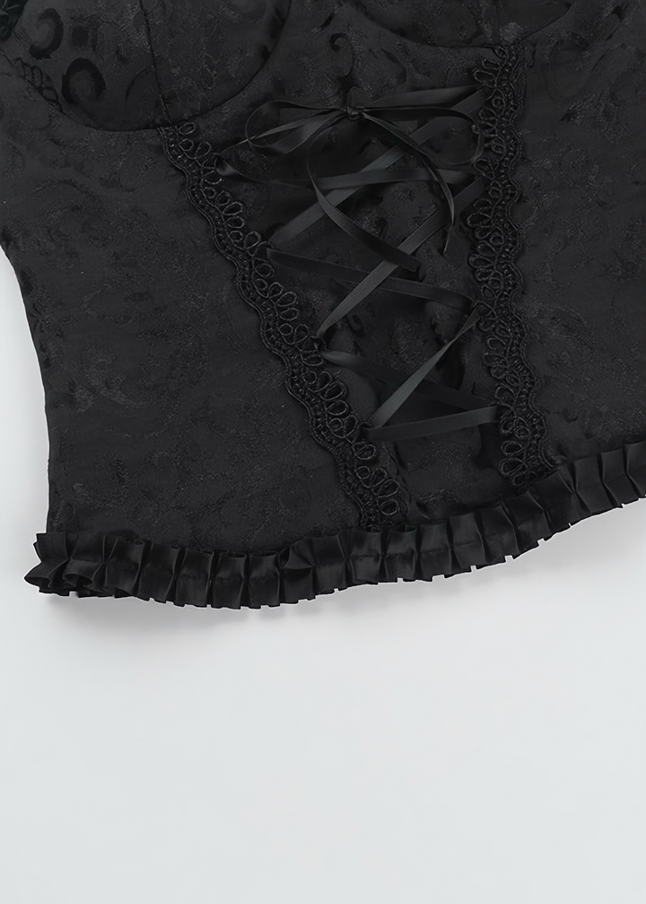 Gothic ribbon tube top / LG1298