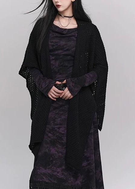 black knit cape / LG1174