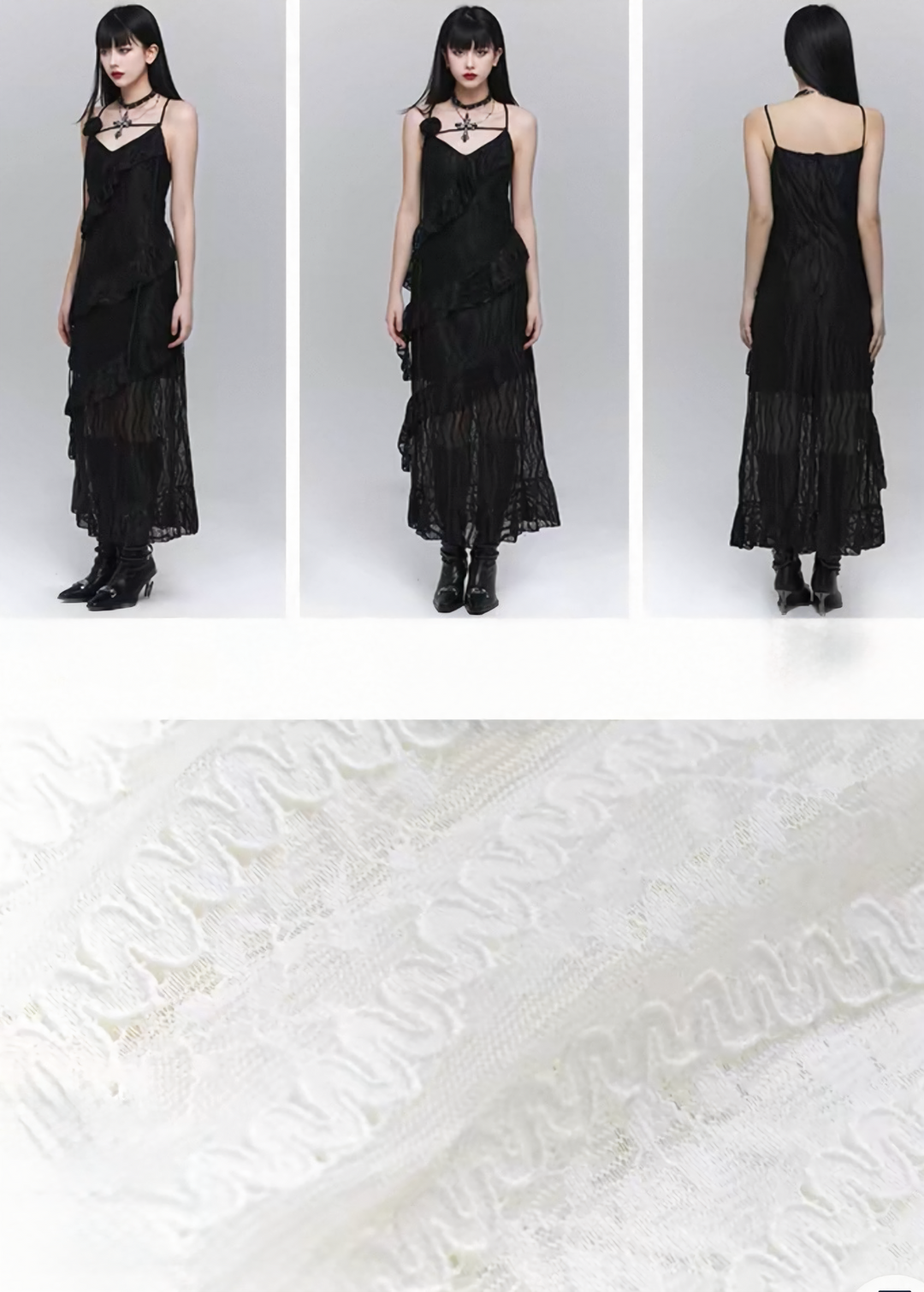 LACE LAYERED SLIP DRESS / LG1553