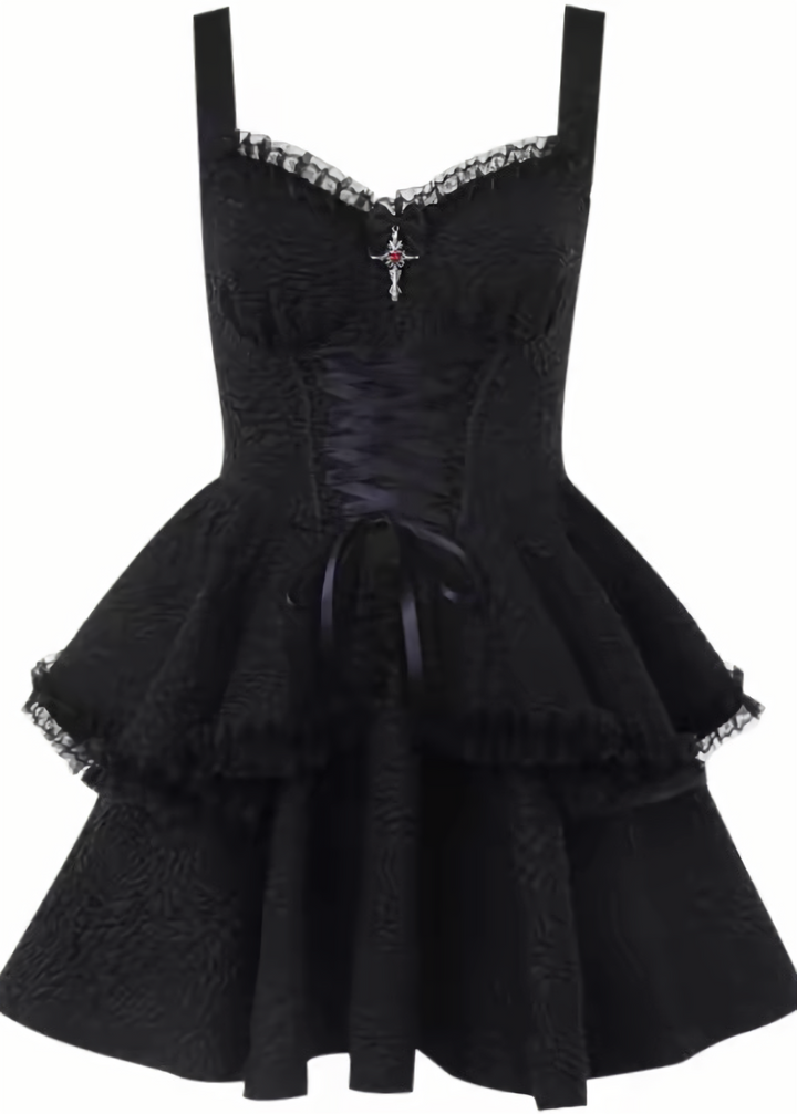 Classic Gothic Mini Dress Set