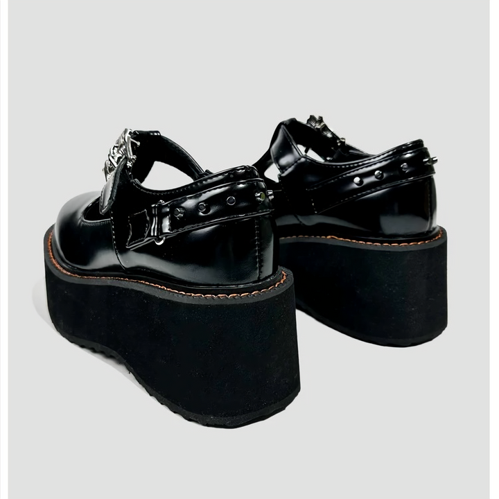 ankle strap platform shoes / v1127