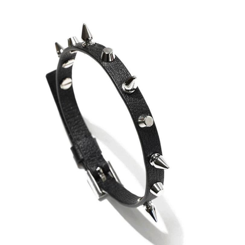 punk spike rivet choker / a1102