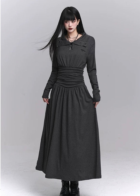 dark tailored polo dress / LG1228