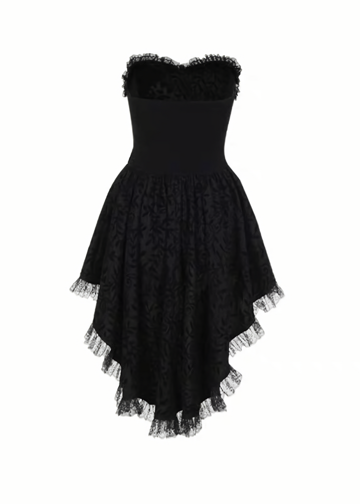 GOTHIC LACE ASYMMETRY DRESS / LG1604