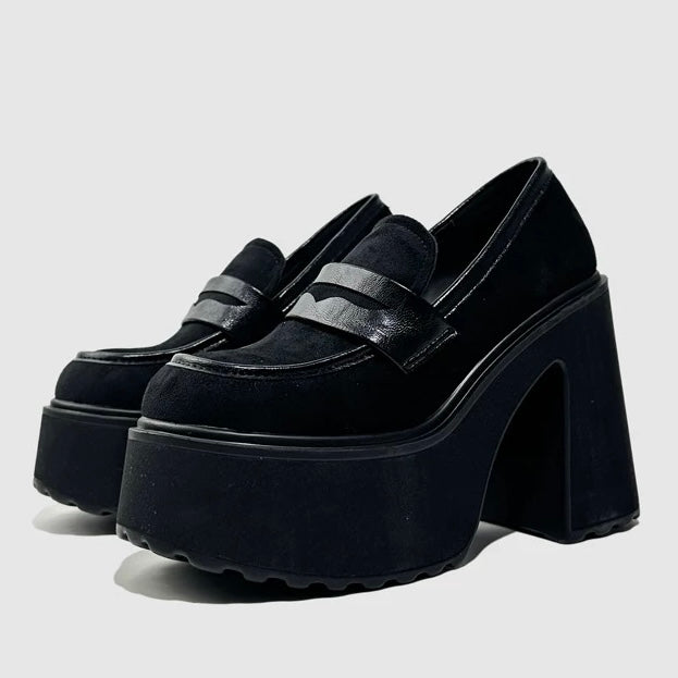 CHUNKY PLATFORM LOAFER HEELS / V1163