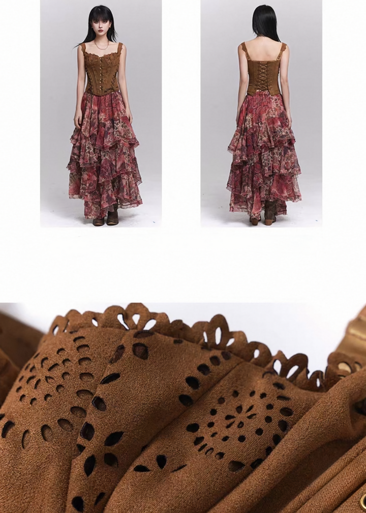 FISHBONE LACE-UP BRA VEST / LG1502