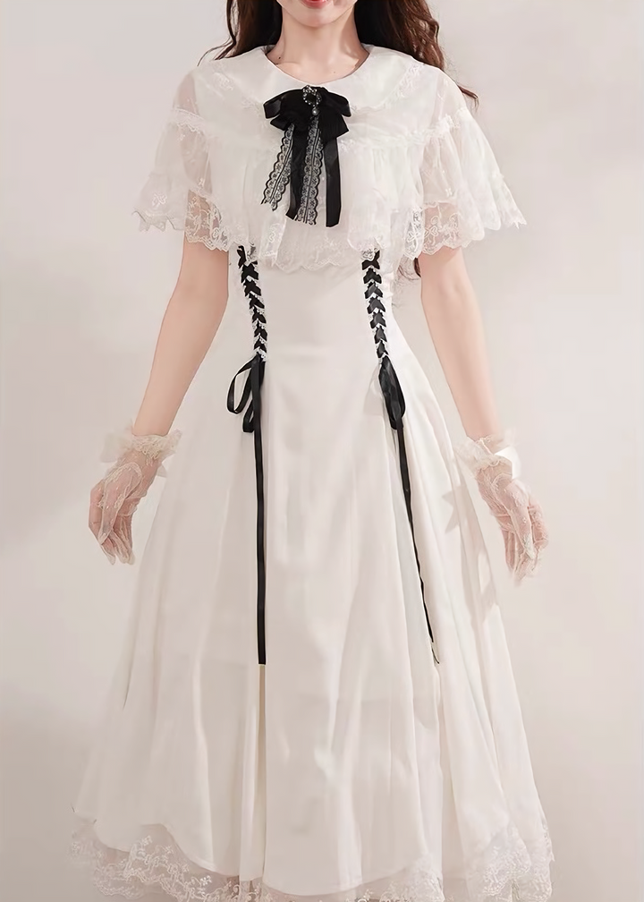 CLASSICAL LACE CAPE DRESS / LG1624