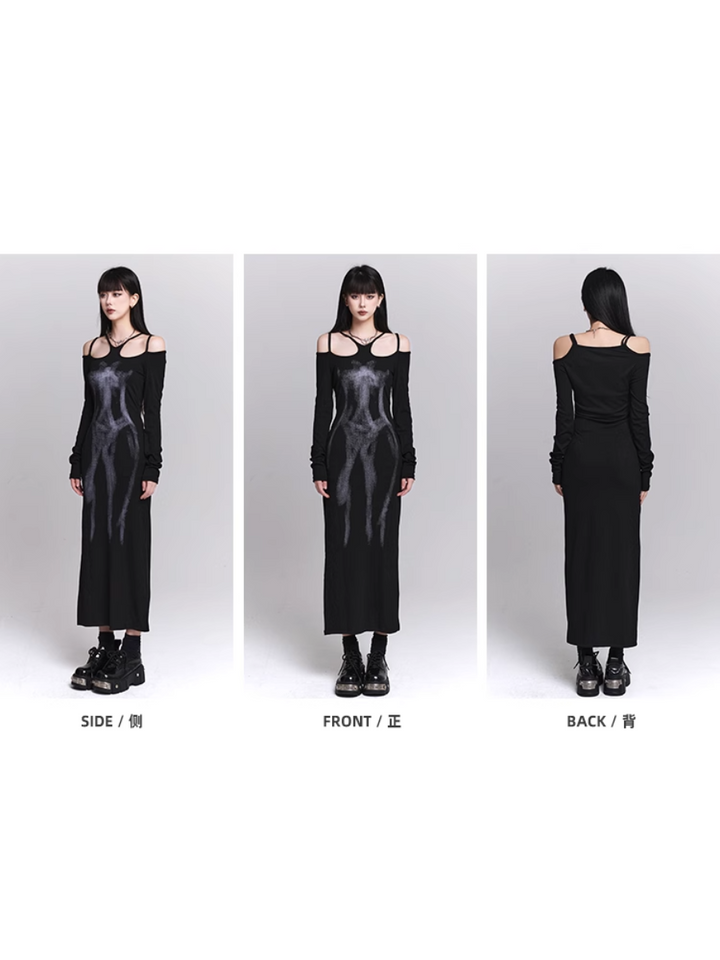 black suspender dress/lg1133