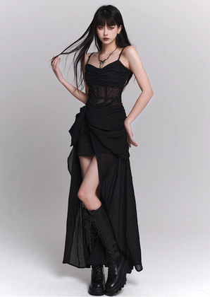 black gothic one piece dress / LG1101_e4r