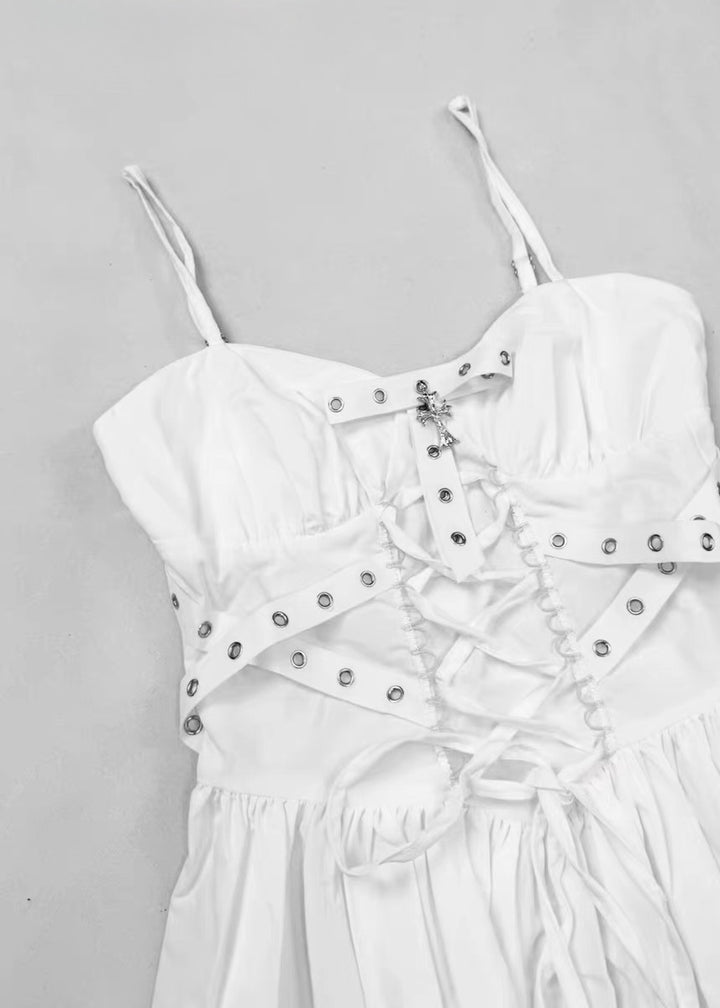GOTHIC WHITE CORSET DRESS SET / LG1615