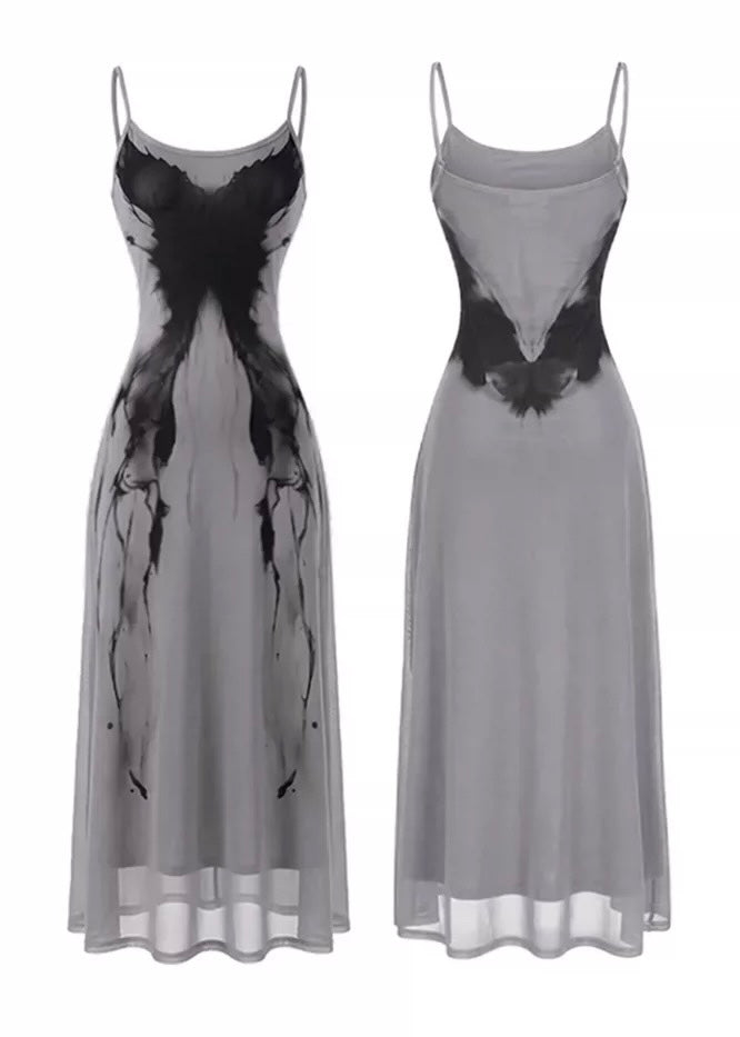 INK ART TULLE LONG DRESS / LG1591