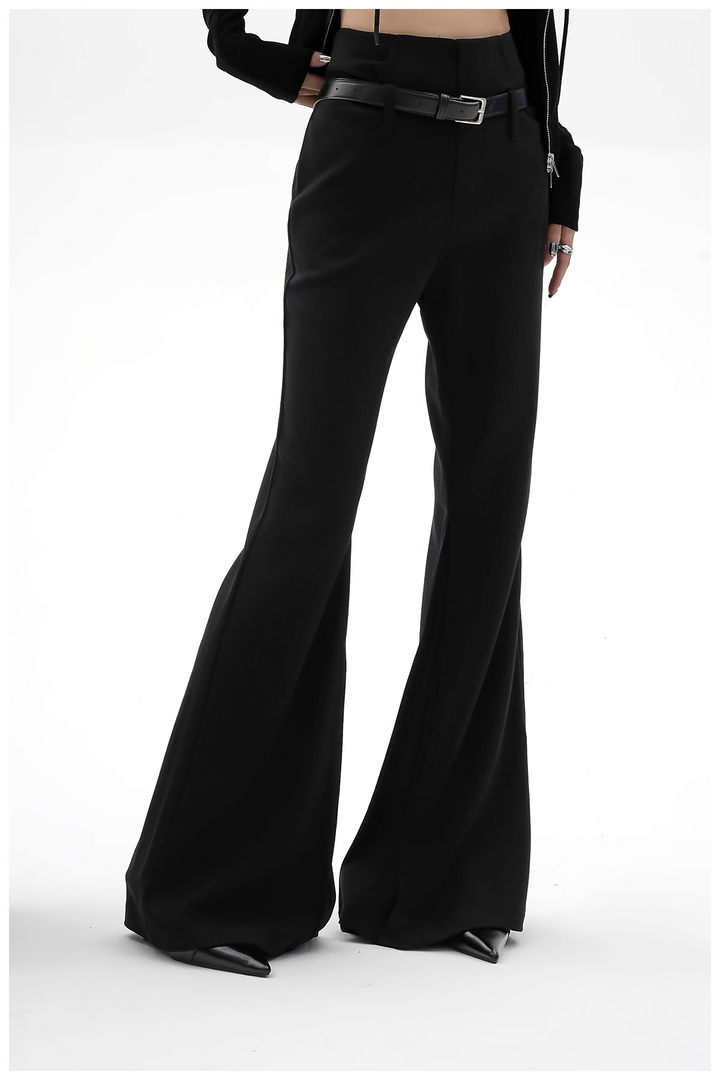 black flare long pants/sr1110