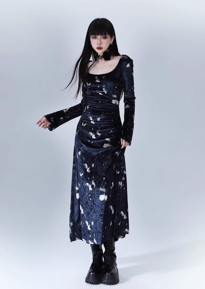 velvet butterfly starry night dress/lg1126