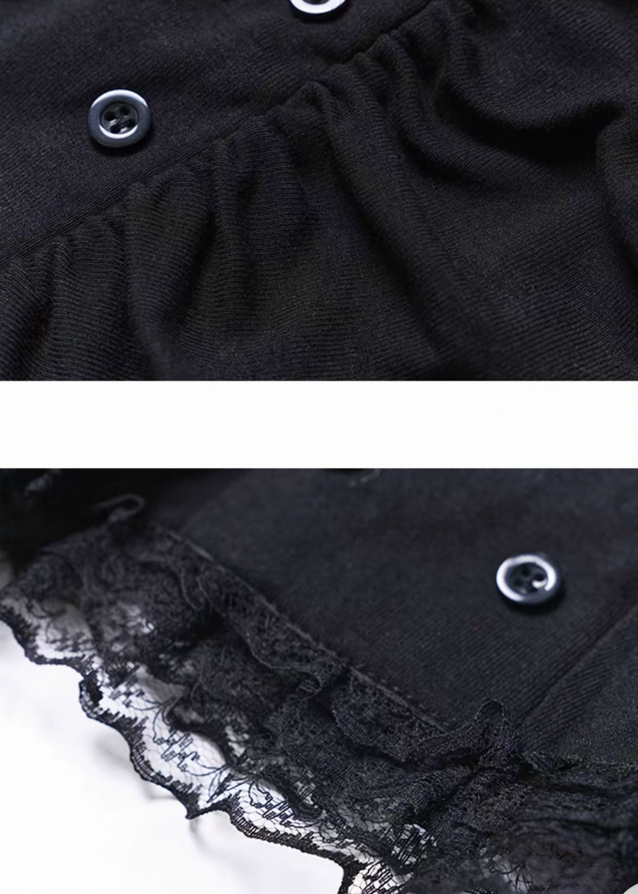 Cross Choker Slim Fit Long Sleeve Top / LG1516