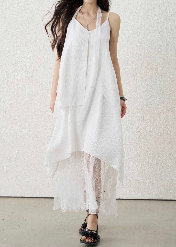 LACE LAYERED DRAPE CAMI DRESS / LG1595