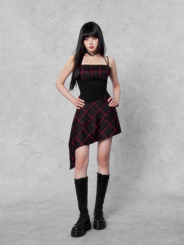 gothic check mini one piece & cropped knit/vo1119