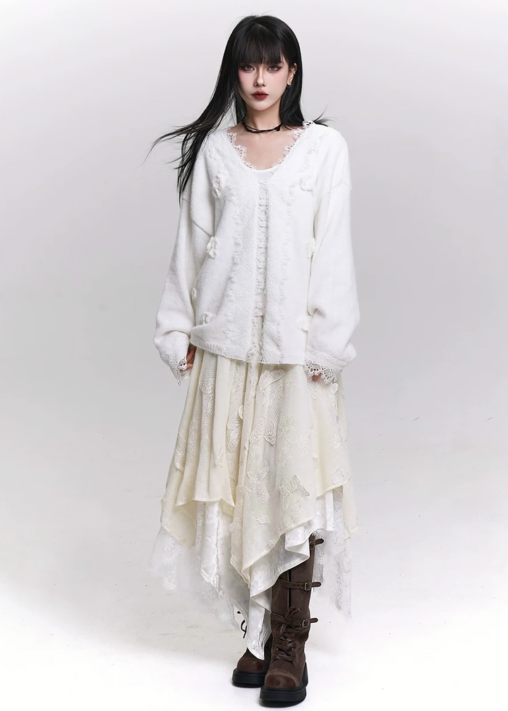 FLORAL LACE SOFT CARDIGAN/LG1456