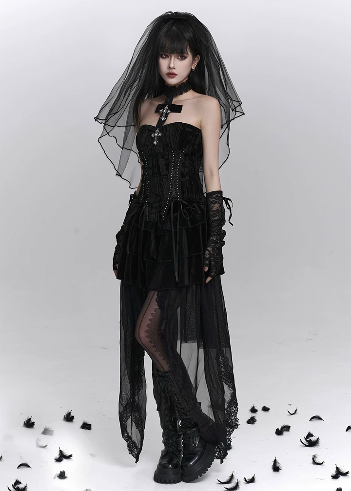 Midnight Cathedral Ensemble (Cardigan / Bustier / Skirt) / LG1406