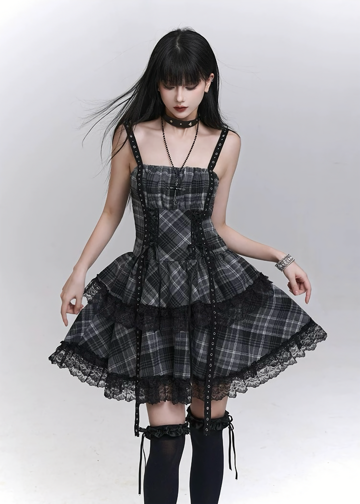 Classical Gothic Lace Mini Dress / LG1302
